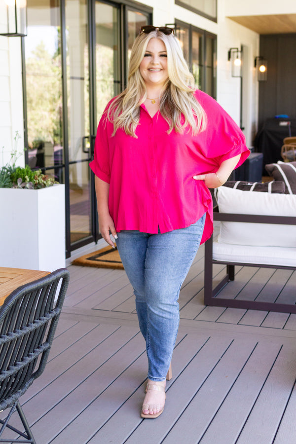 Bounding Beauty Button Down Blouse -SALE- (SIZE XL LEFT)
