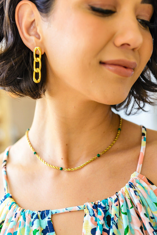 18k Gold Plated Drops of Turquoise Gold Necklace