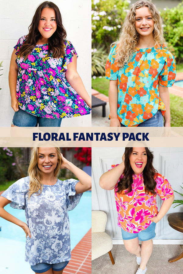 Hello Beautiful Floral Top Mix Mystery 3 Pack -SALE-
