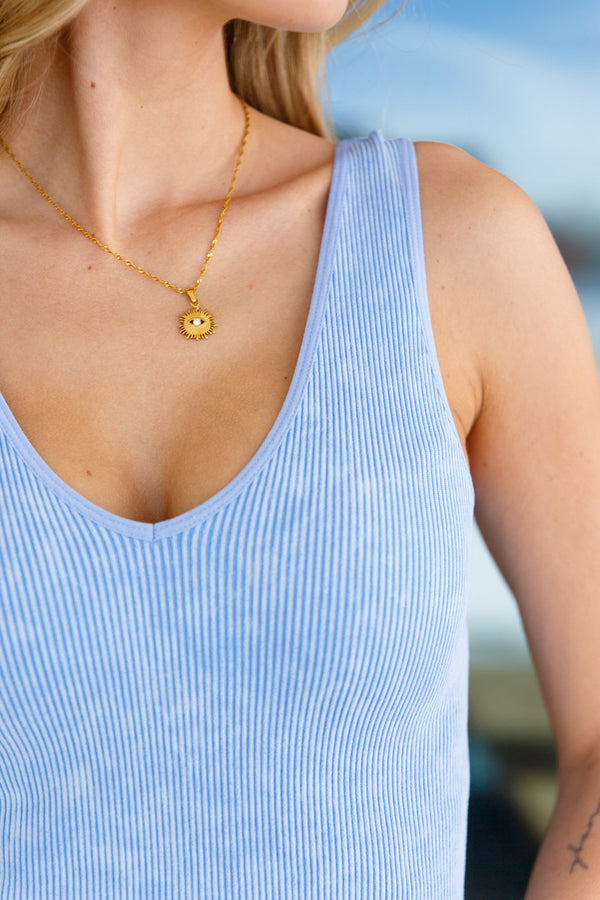18K Gold Eye of the Tiger Pendant Necklace