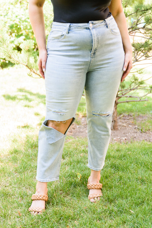 RISEN Good Karma Light Wash Distressed Jeans