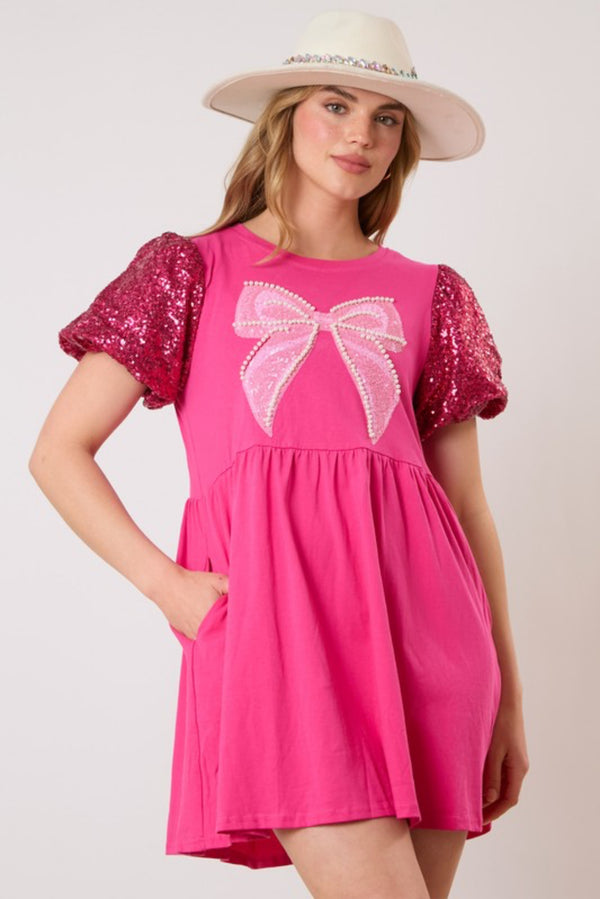 Coquette Dress In Swifty Hot Pink