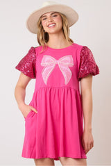 Coquette Dress In Swifty Hot Pink