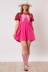 Coquette Dress In Swifty Hot Pink