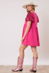 Coquette Dress In Swifty Hot Pink