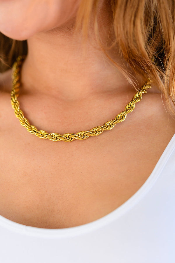 18K Gold Plated Midas Touch Classic Rope Chain